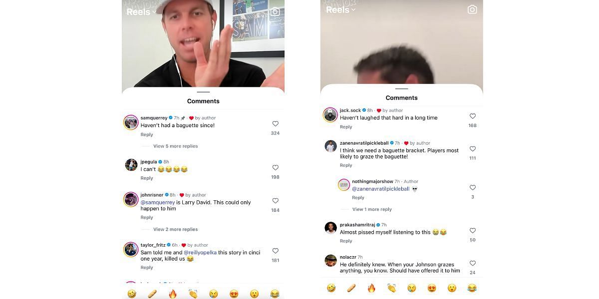 Jessica Pegula, Taylor Fritz & more's comments on @nothingmajorshow's Instagram post